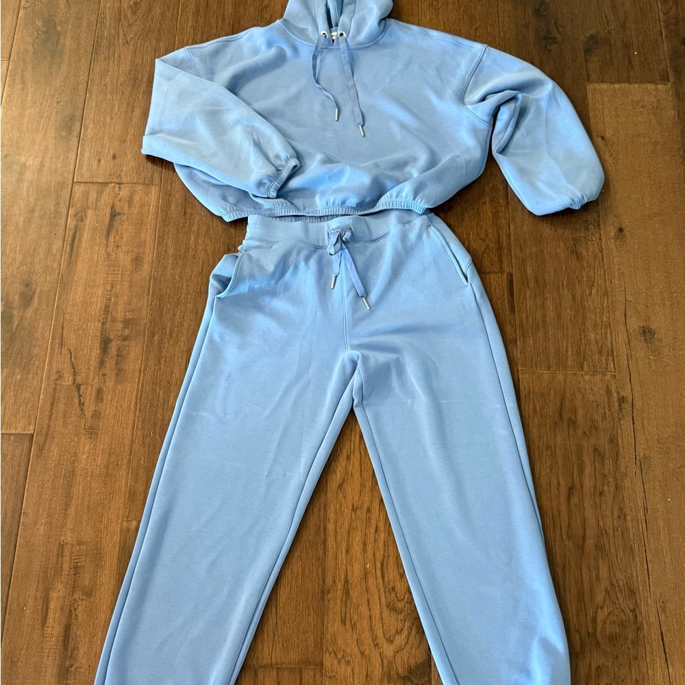 SPANX AirEssentials Women's Blue Hoodie and Jogger Set